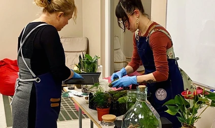 Creating a Terrarium in a floral laboratory with expert botanist 3