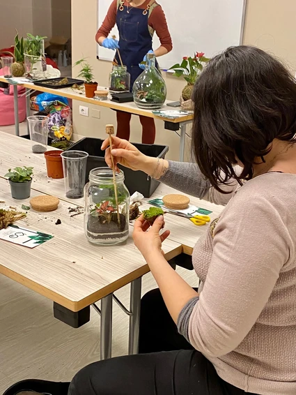 Creating a Terrarium in a floral laboratory with expert botanist 8