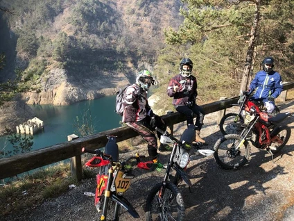 Sun-Ron, electric dirt bike at Lake Garda