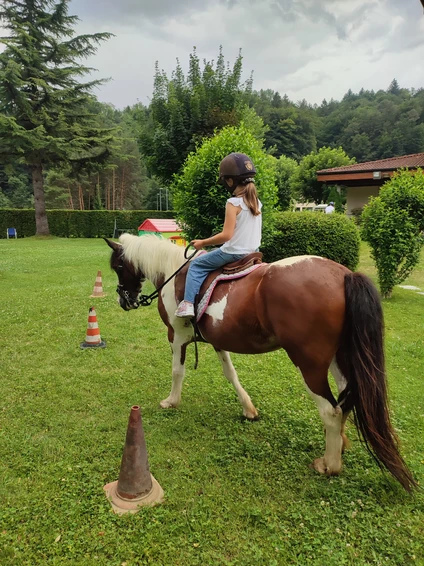 Weg zur Annäherung an das Pferd für Kinder mit Null-Kilometer-Snack im Trentino 3