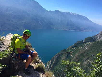 Scrambling with a mountain guide on Monte Baone in Garda Trentino 0