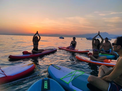 Morning and sunset SUP Yoga at Bardolino on Lake Garda 1