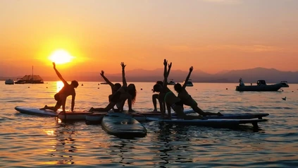 Morning and sunset SUP Yoga at Bardolino on Lake Garda 0