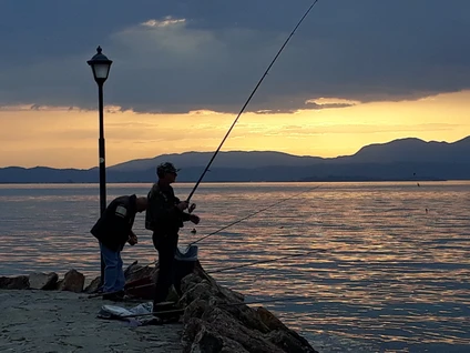 Sardine fishing on a sailing boat at Lake Garda 0