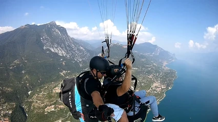 Tandem paragliding flight: from Monte Pizzocolo to Lake Garda 1